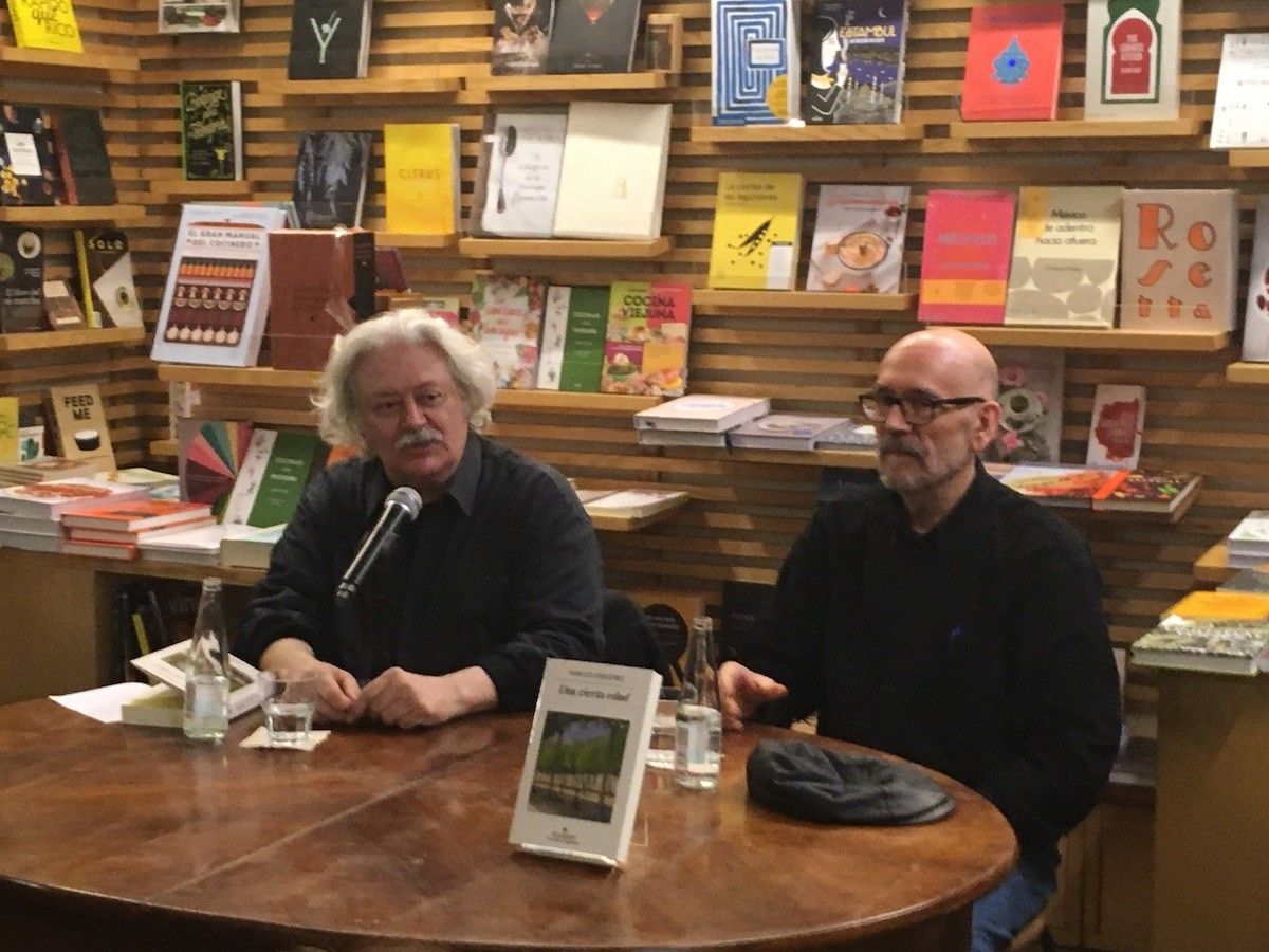 Mario Gas i Marcos Ordóñez, a la presentació del llibre ''Una cierta edad''