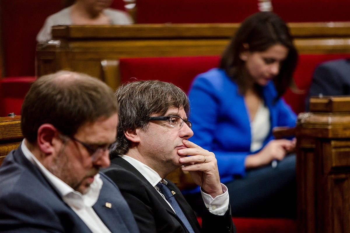 Oriol Junqueras, Carles Puigdemont i Inés Arrimadas, al debat de política general