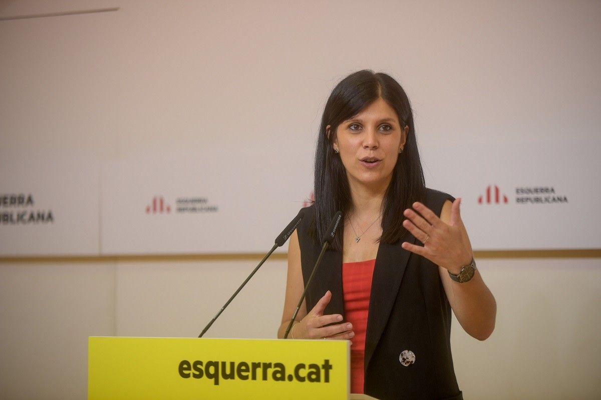 Marta Vilalta, en una roda de premsa a la seu d'ERC