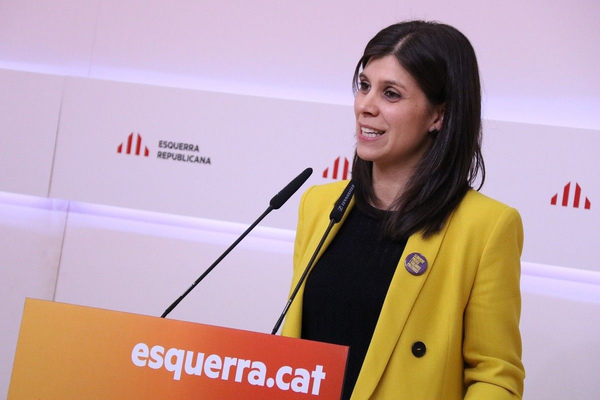La portaveu d'ERC, Marta Vilalta, en roda de premsa