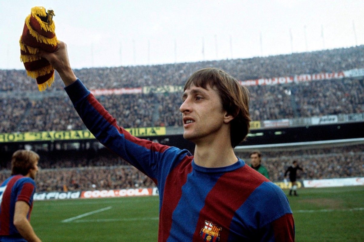Johan Cruyff, en un partit amb el Barça