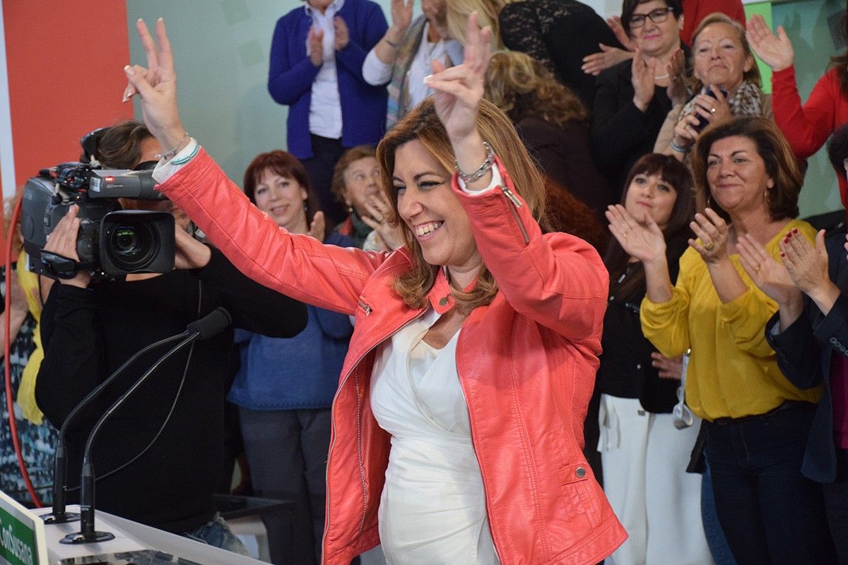 La presidenta d'Andalusia, Susana Díaz, en una acte de campanya electoral