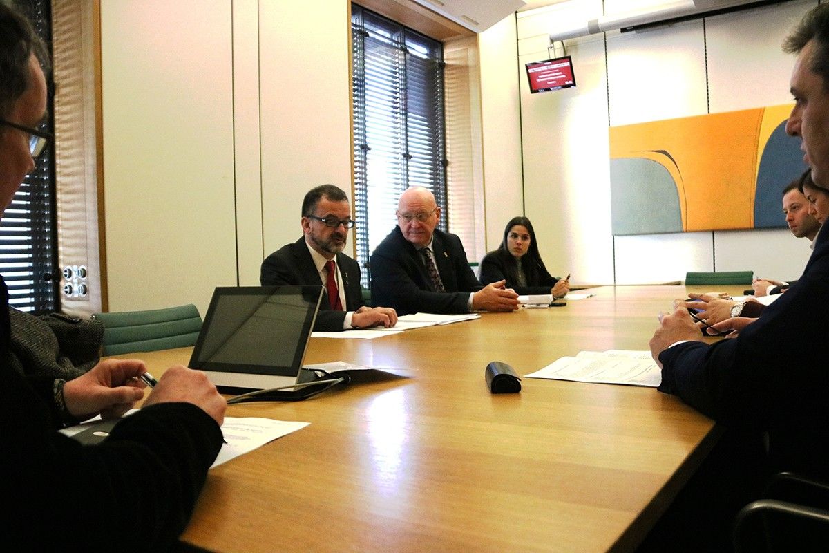 Reunió del conseller d'Afers Exteriors, Alfred Bosch, amb membres de l'intergrup parlamentari sobre Catalunya a Westminster.