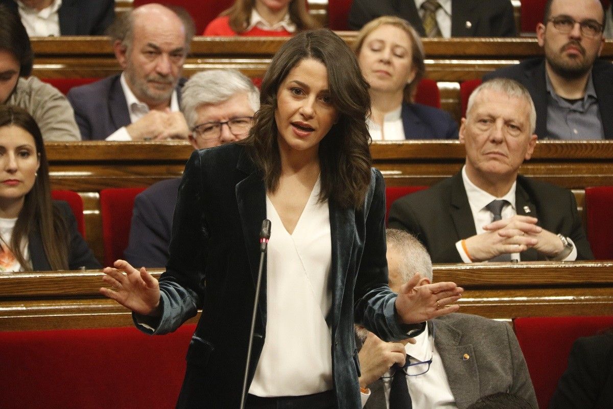 La líder de Ciutadans i cap de l'oposició, Inés Arrimadas, al Parlament