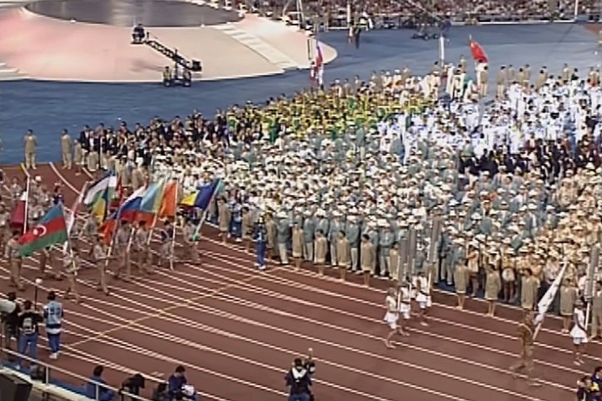 L'Equip Unificat a la ceremònia d'inauguració de Barcelona 1992.