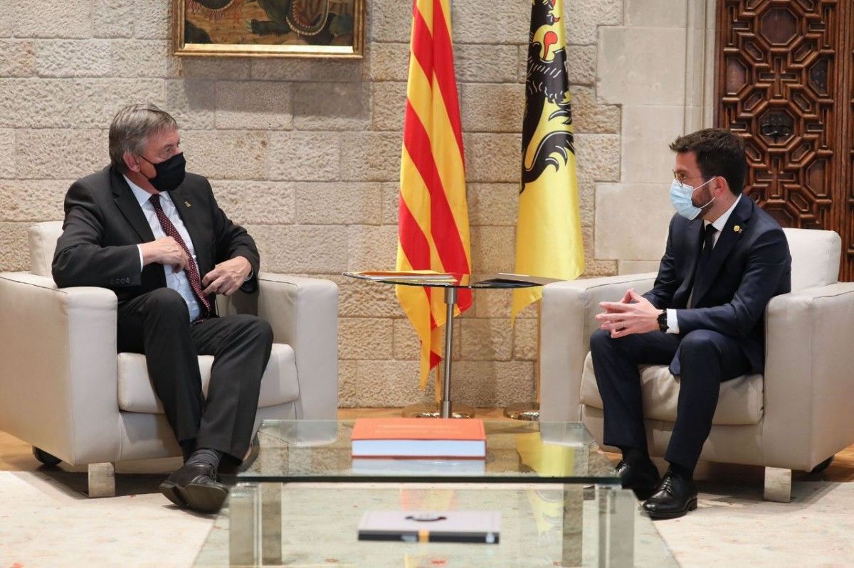 Pere Aragonès i Jan Jambon, aquest dimarts a Palau.