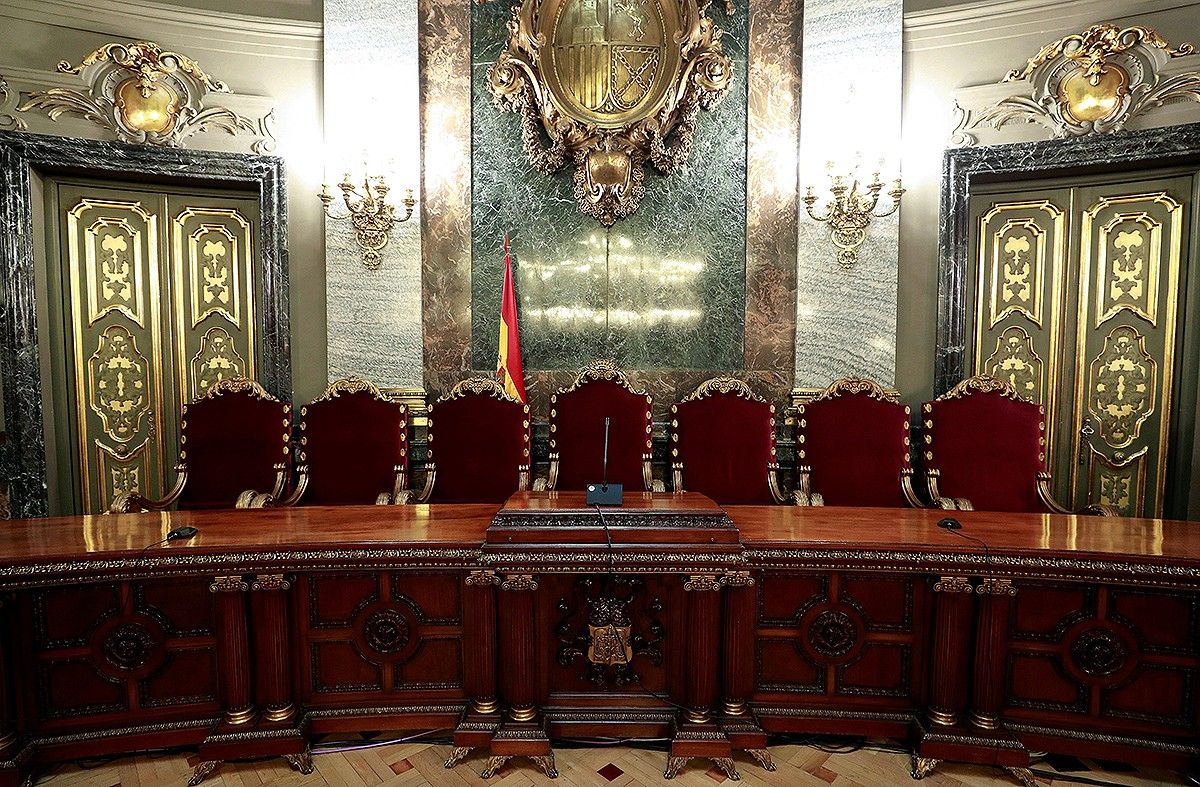 Imatge de la sala del Tribunal Suprem on es jutja els líders independentistes
