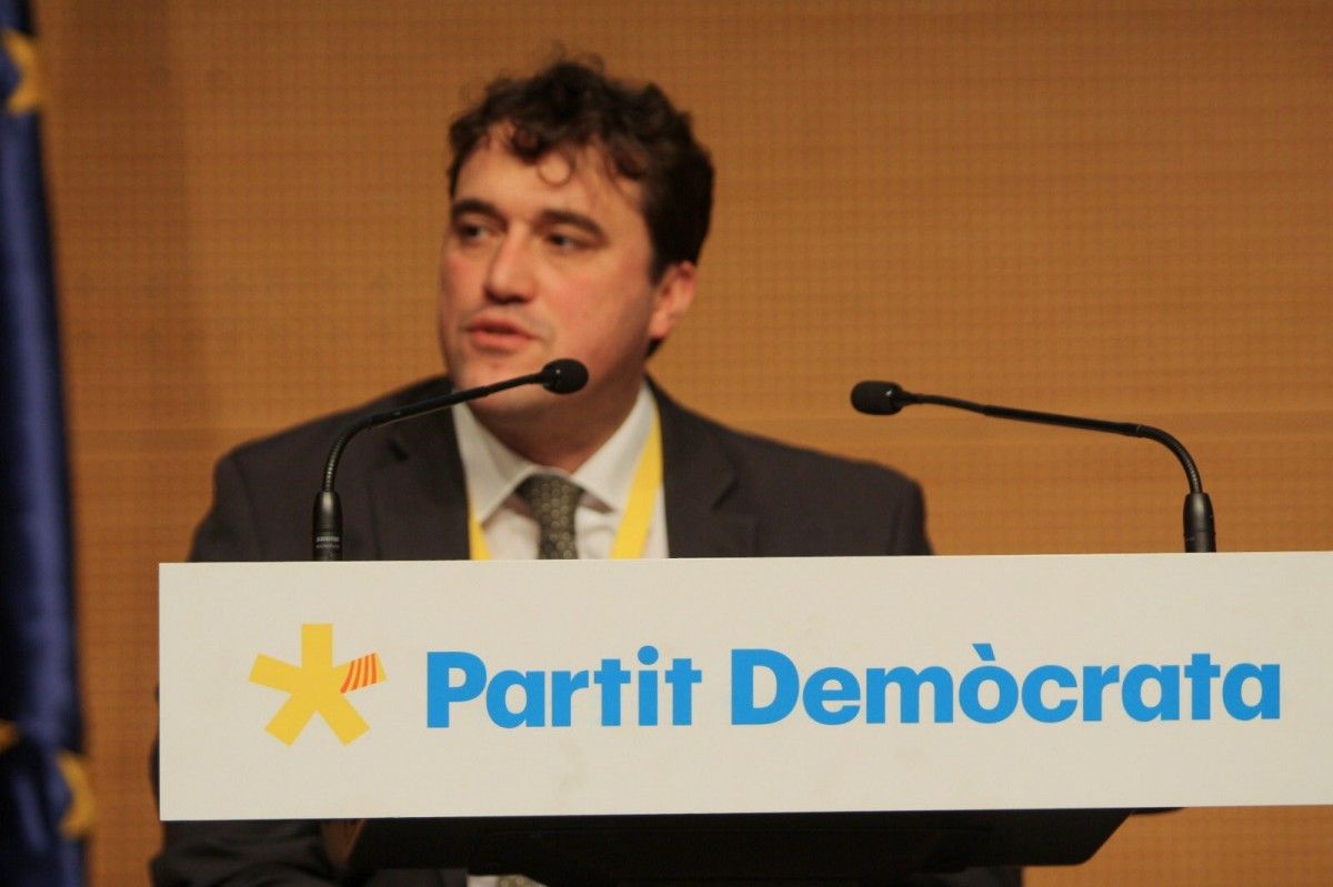 El president del PDECat, David Bonvehí, durant un consell nacional del partit