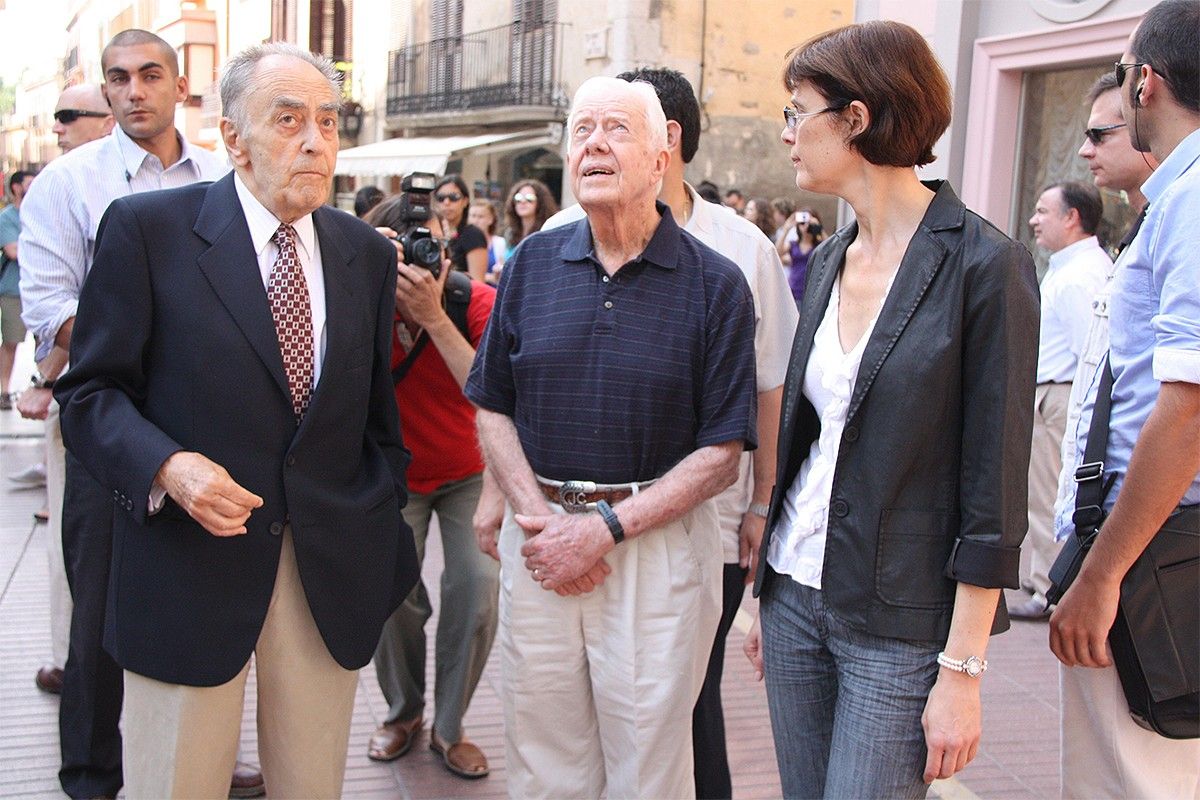Jimmy Carter en una visita al teatre-museu Dalí de Figueres el 2010