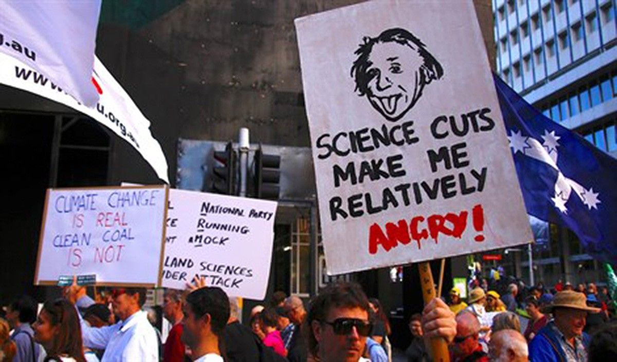Manifestació de la comunitat científica contra les polítiques de Trump