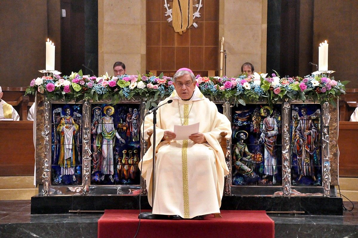 L'abat Josep Maria Soler durant una lectura dominical a Montserrat.