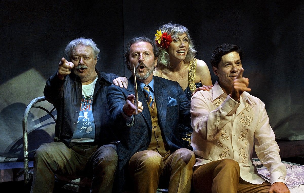 Els actors de «Las personas del verbo. Contra Jaime Gil de Biedma», al Teatre Lliure