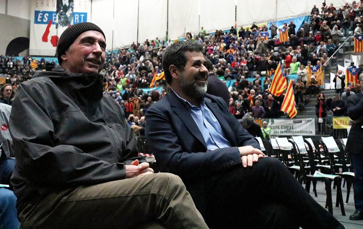Jordi Sànchez i Lluís Llach, a l'assemblea de l'ANC a Granollers