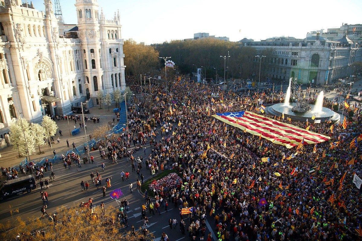 Imatge aèria de la manifestació a Madrid