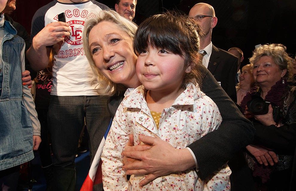 Marine Le Pen, en un míting a Perpinyà