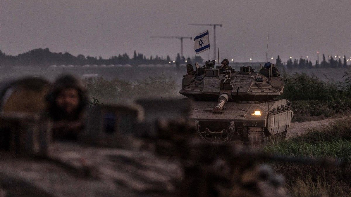 Tancs d'Israel arribant a la Franja de Gaza