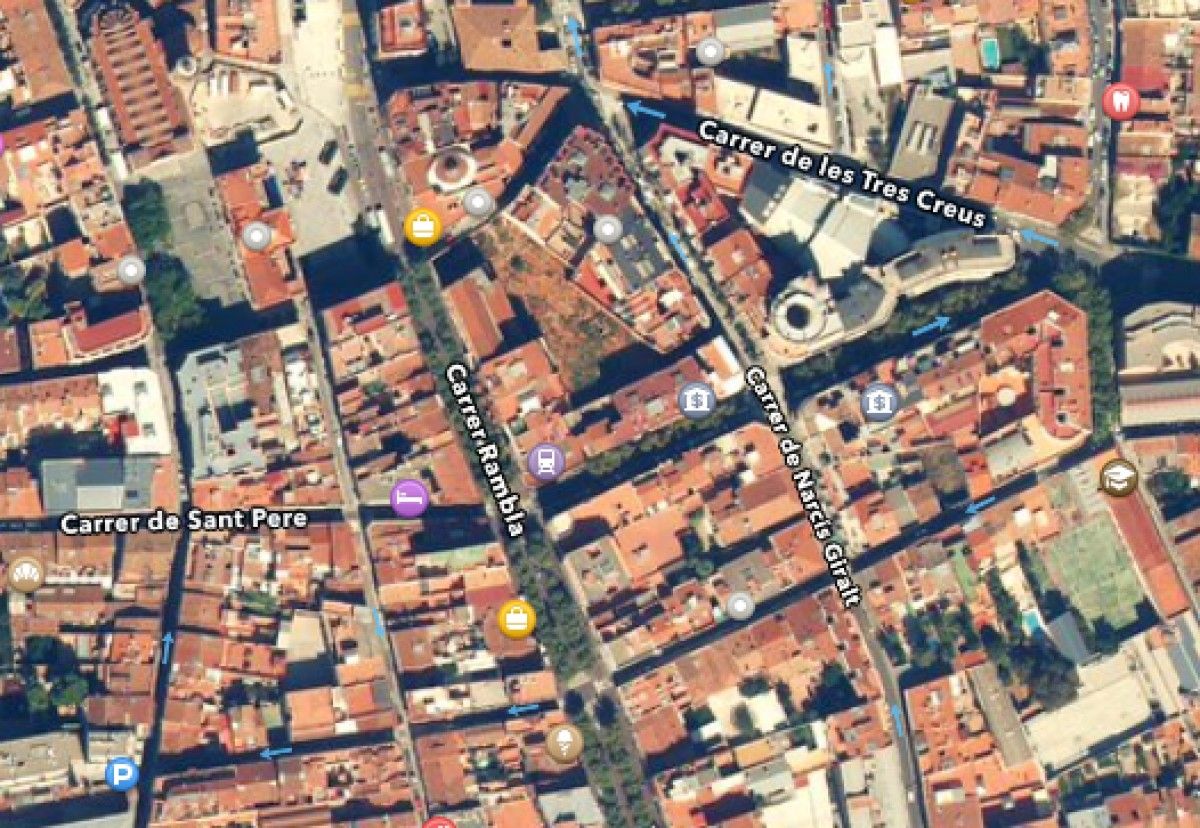 Vista general del centre de Sabadell a Google Maps