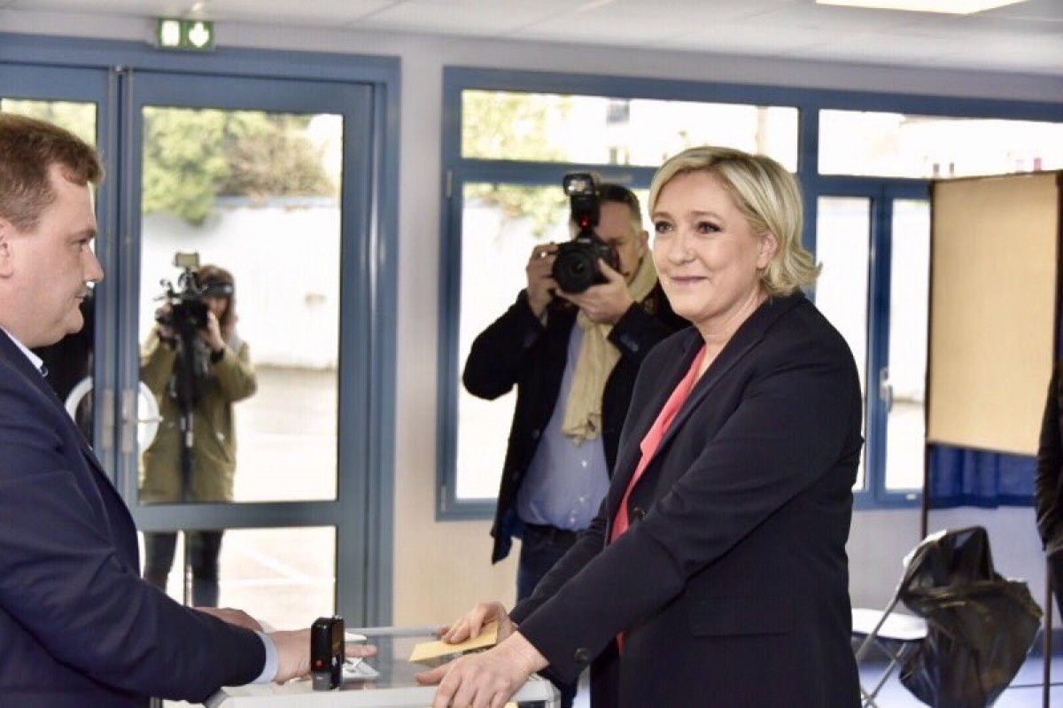 Marine Le Pen, votant aquest diumenge