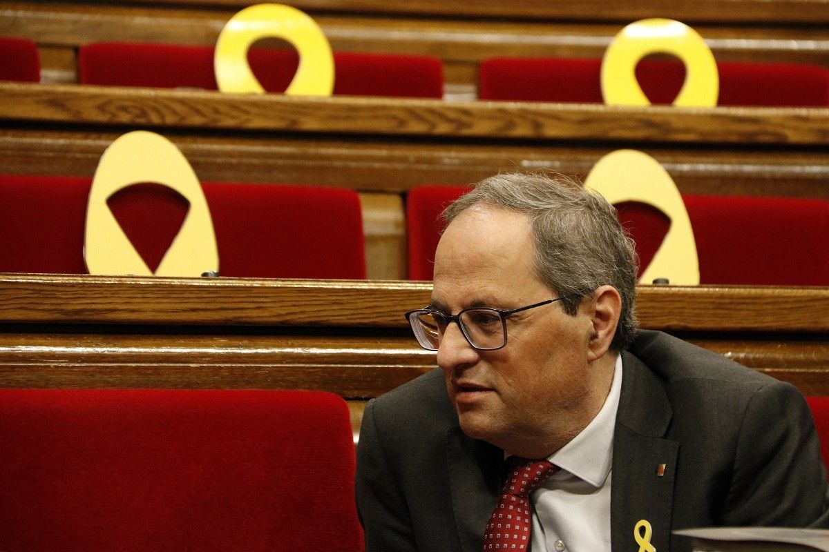El president de la Generalitat, Quim Torra, aquest dimecres al ple del Parlament