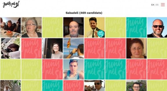 Captura de pantalla de la pàgina de Junts pel Sí de Sabadell.