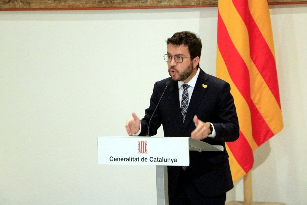El president de la Generalitat, Pere Aragonès, aquest dijous a Palau