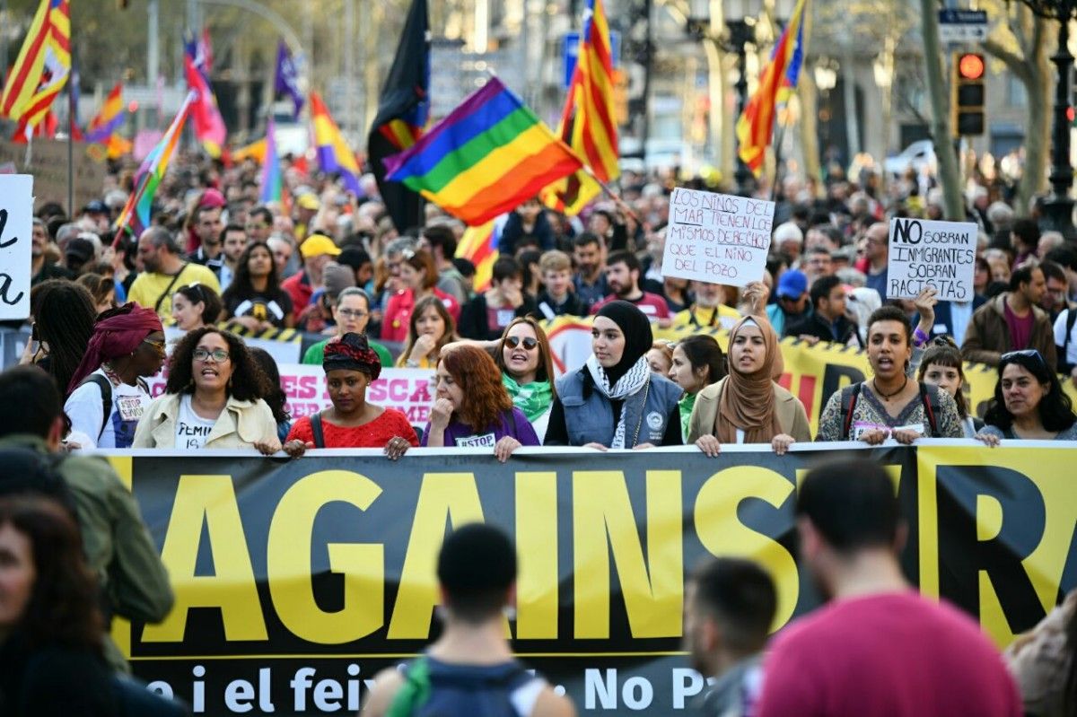 Manifestació d'aquest dissabte a Barcelona contra les polítiques de Vox