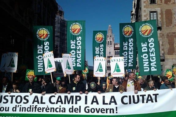 Moment de la manifestació d'aquest matí a Barcelona.