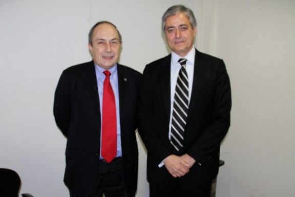 El president de FOEG, Jordi Comas, i el president de Pimec Girona, Iñaqui Frade. 