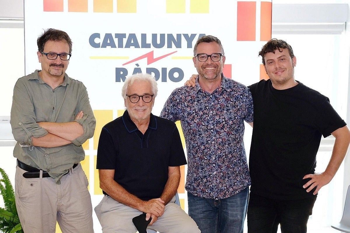 L'escriptor Albert Sánchez-Pinyol, els actors Lluís Marco i Artur Busquets i el director Santi Faro