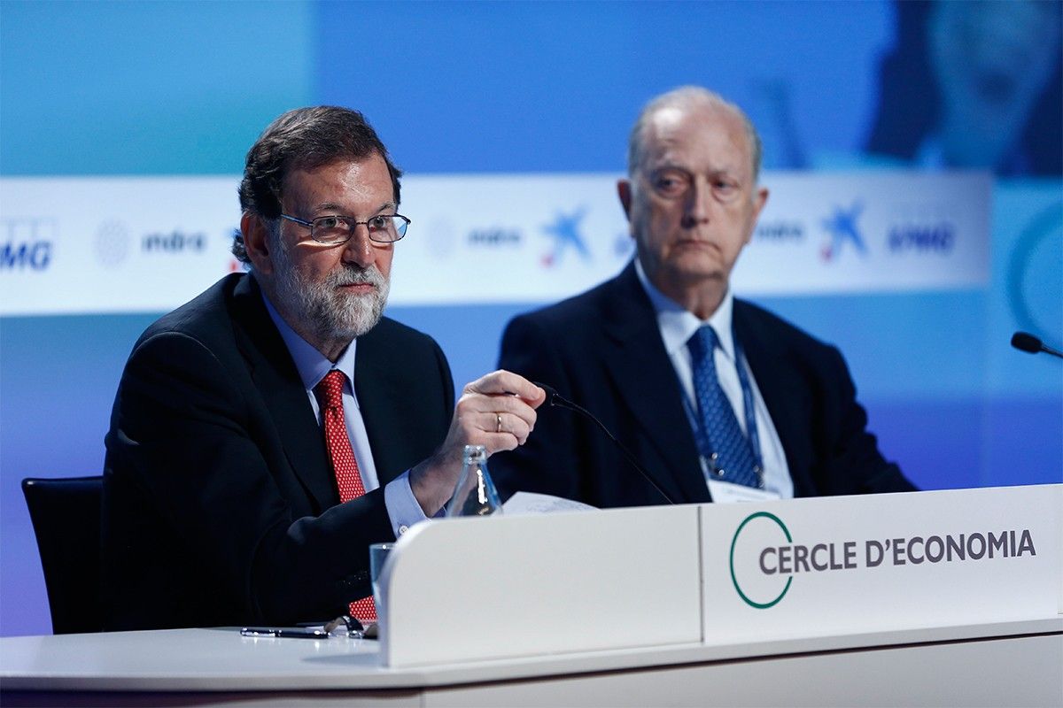 Mariano Rajoy, amb Juan José Brugera, a la clausura de les Jornades del Cercle