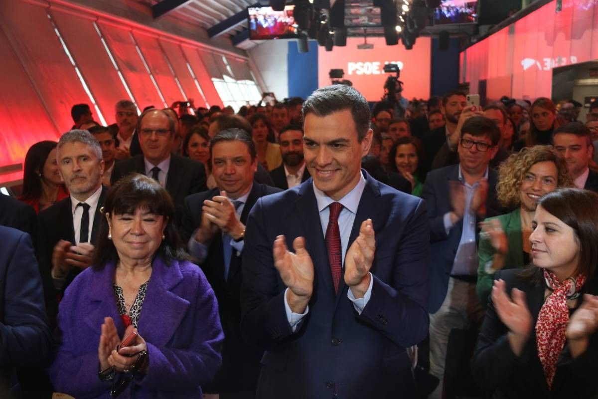 Pedro Sánchez, durant la presentació de la campanya.