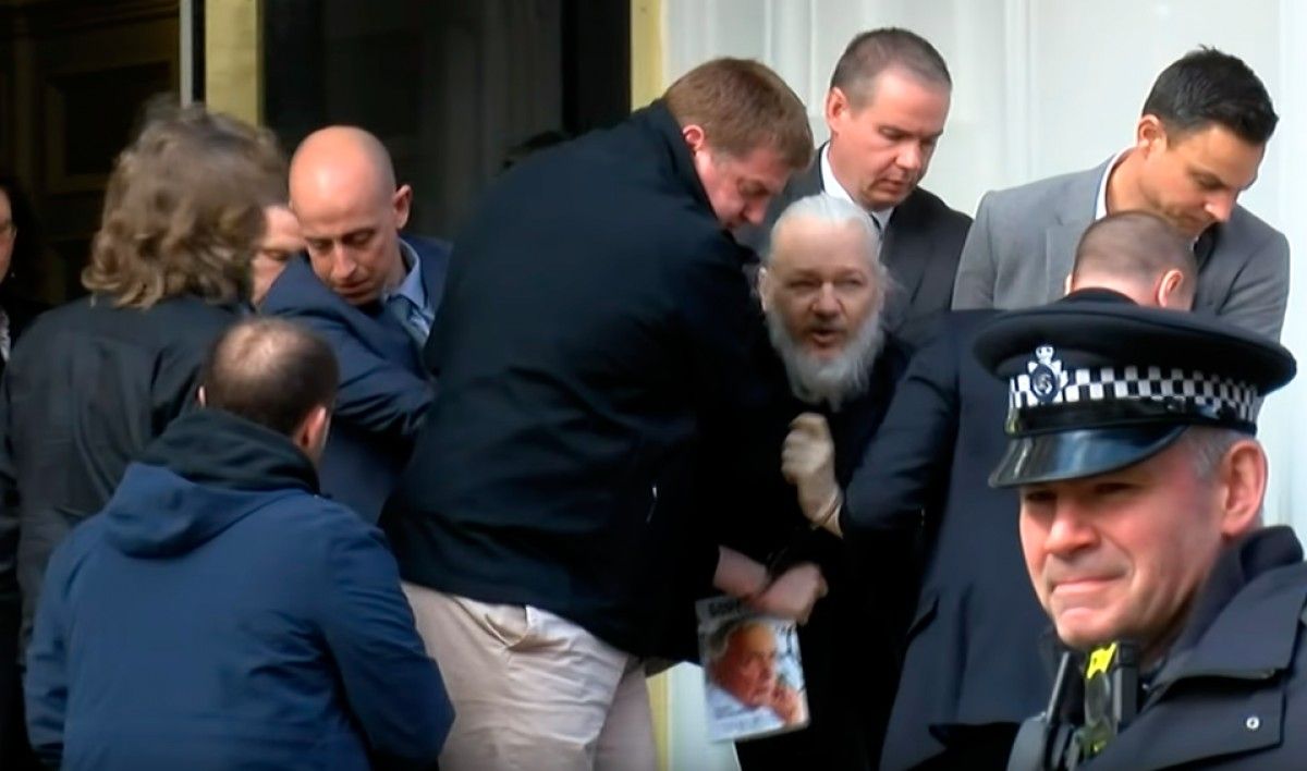 Julian Assange, en el moment de la seva detenció