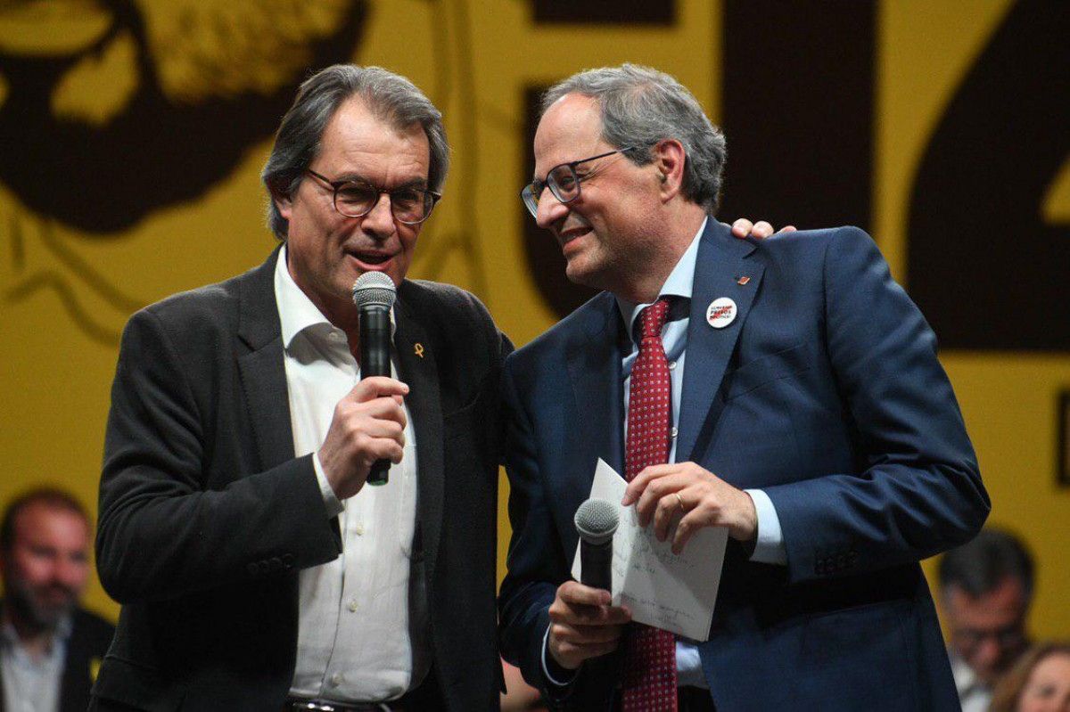 Artur Mas i Quim Torra, en l'obertura de campanya de JxCat