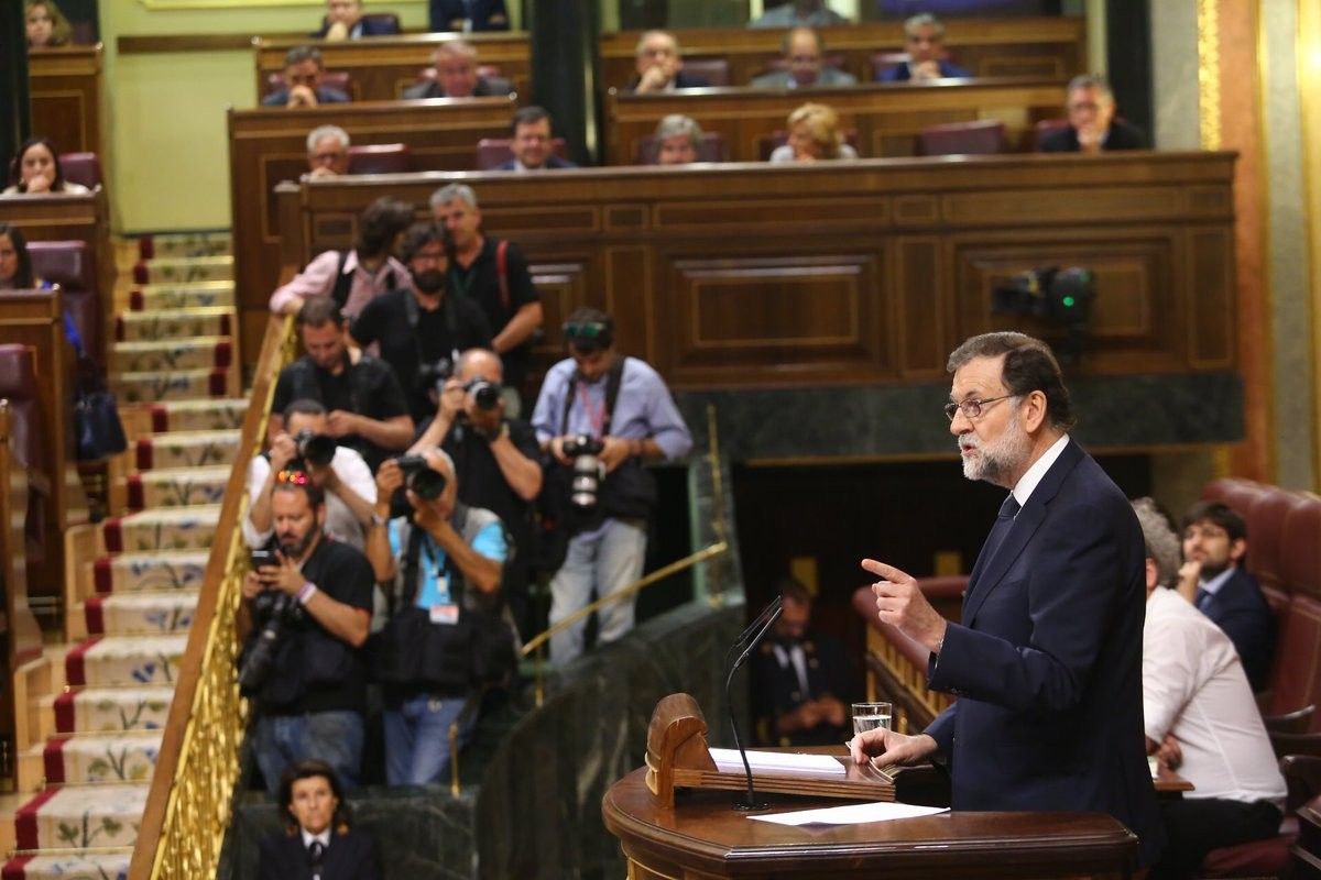 Mariano Rajoy, durant la moció de censura.