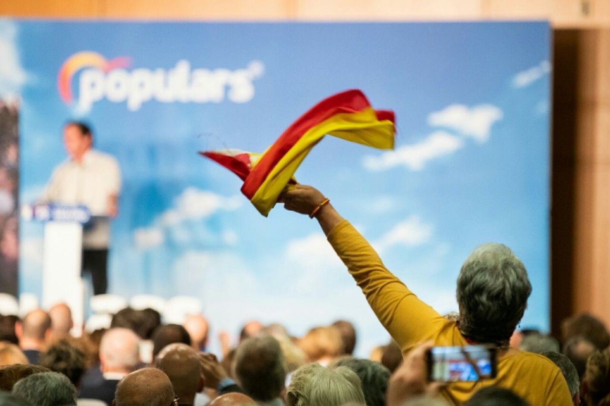Aznar en un míting del PP a Barcelona.