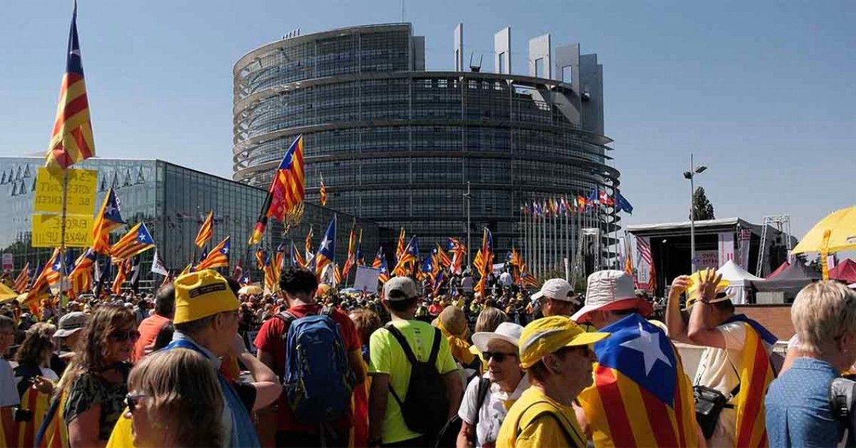 Manifestació independentista al Parlament Europeu