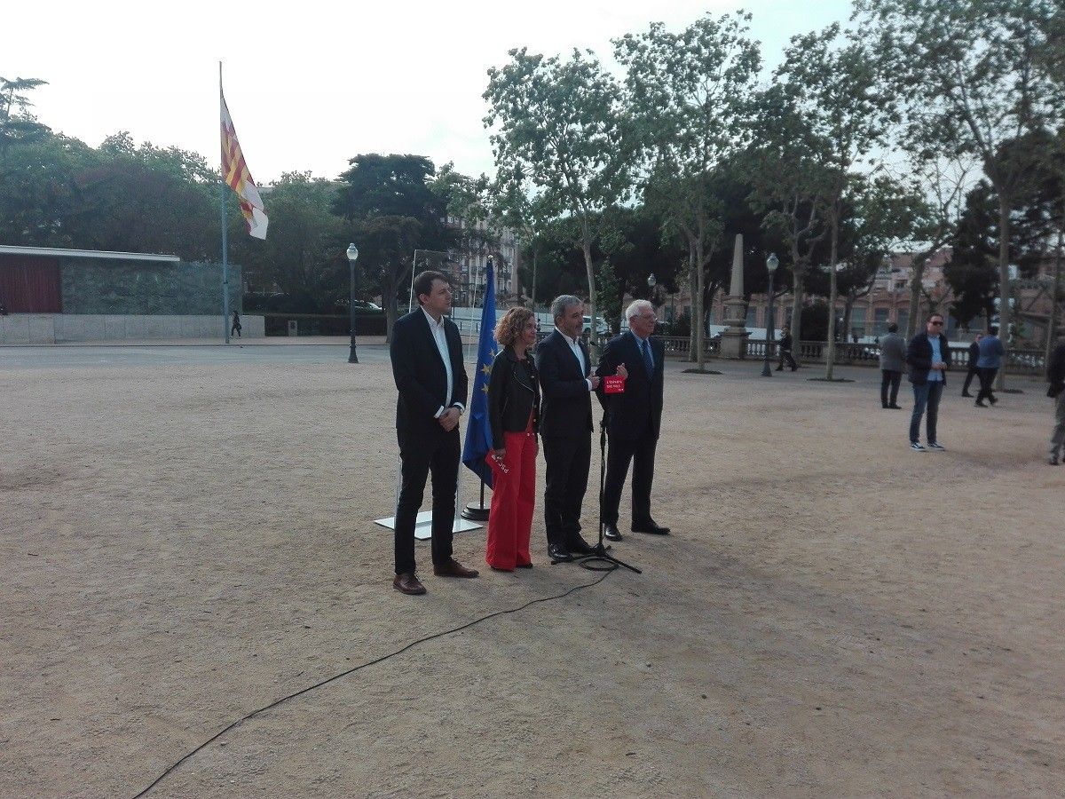 López, Batet, Collboni i Borrell en l'acte del PSC