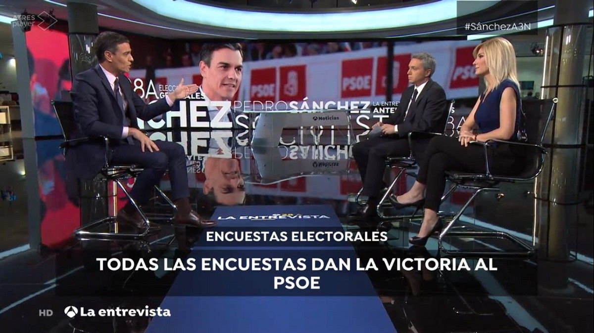 Pedro Sánchez, entrevistat a la cadena d'Atresmedia