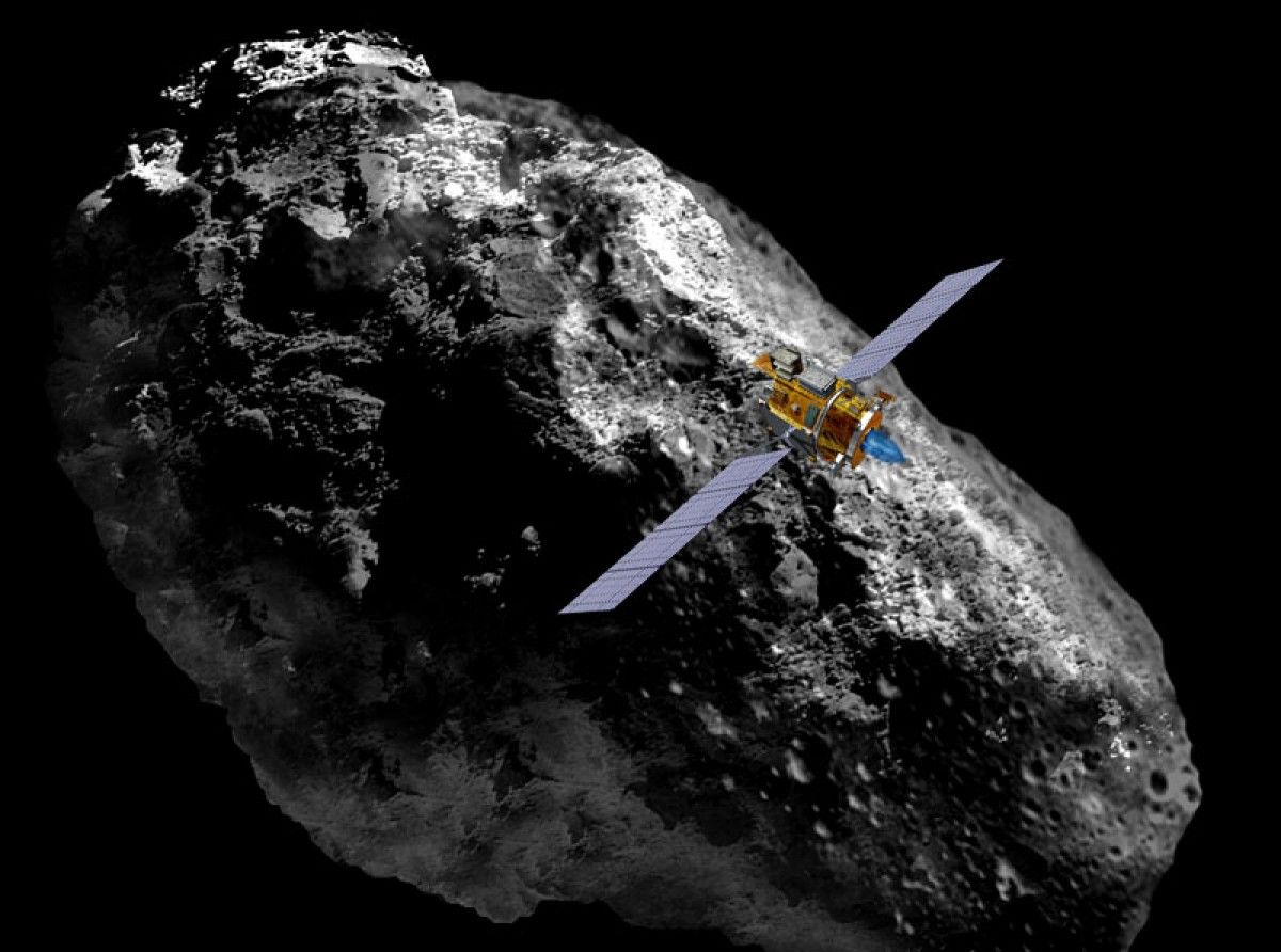 Un asteroide impactant amb la Terra, en una imatge fictícia