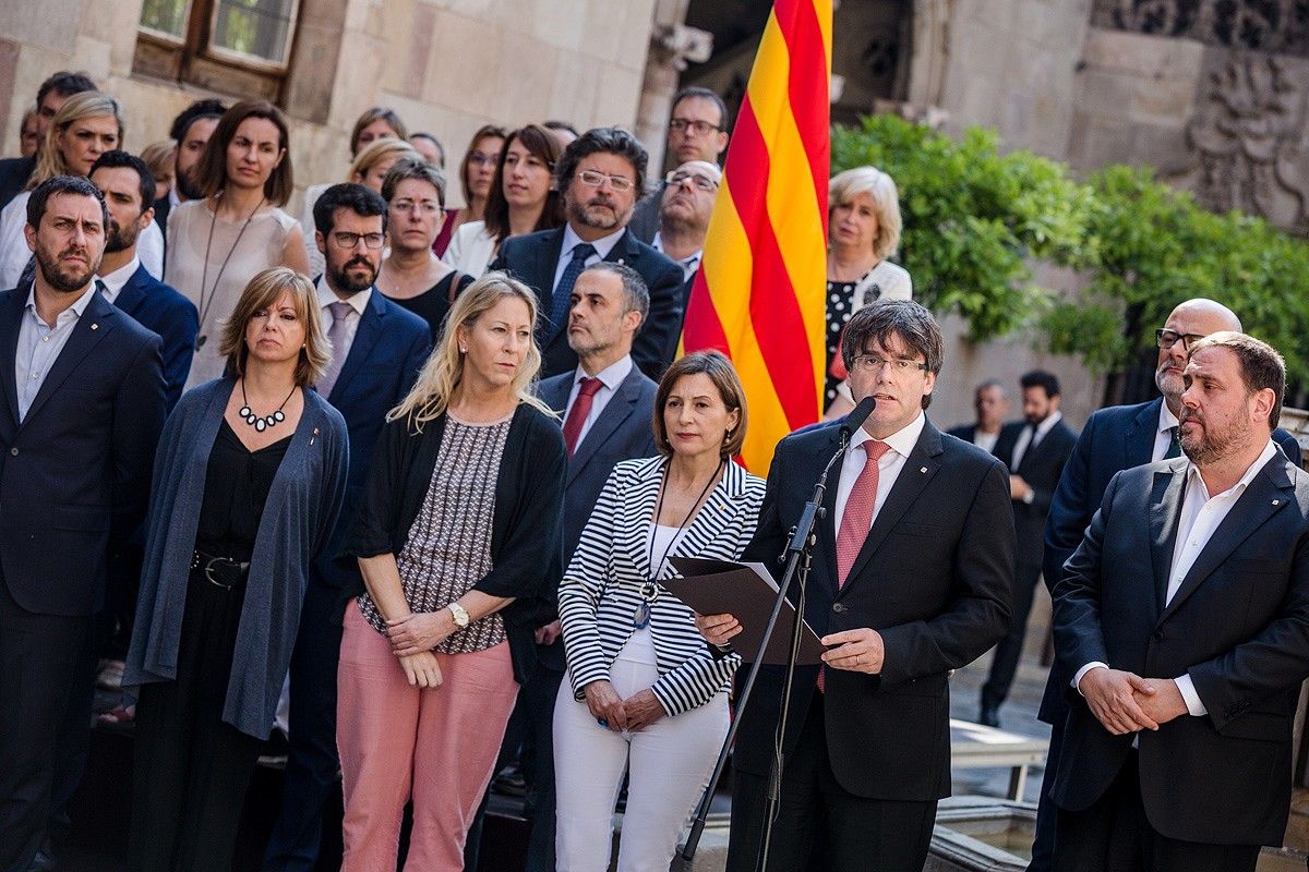 Puigdemont i Junqueras en anunciar data i pregunta