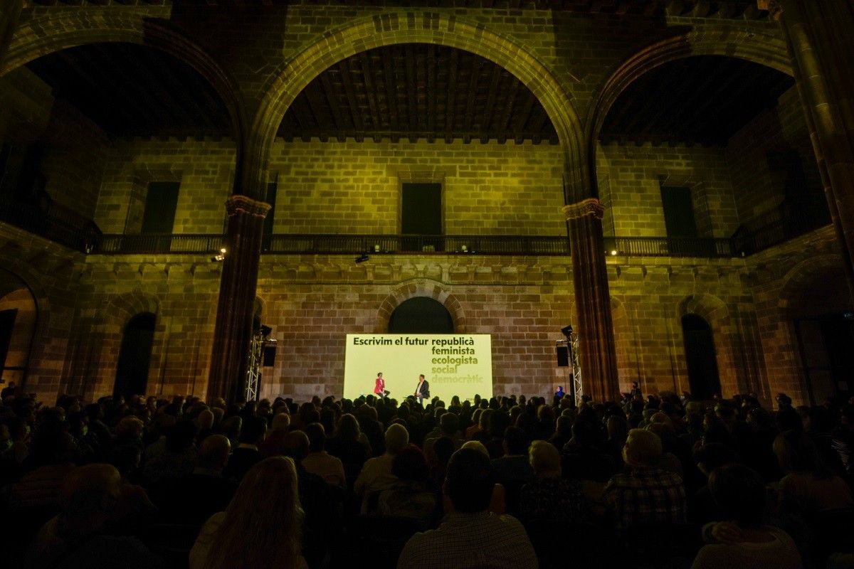 Acte amb Junqueras i Rovira a la Llotja de Mar de Barcelona