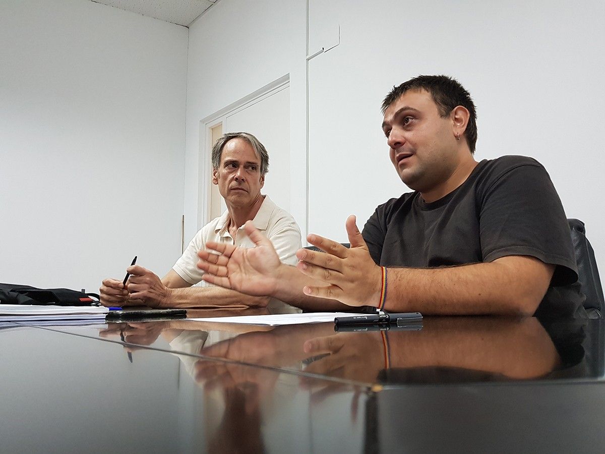Josep Antolí (ANC) i Marc Sallas (Intersindical-CSC), en un moment de l'entrevista