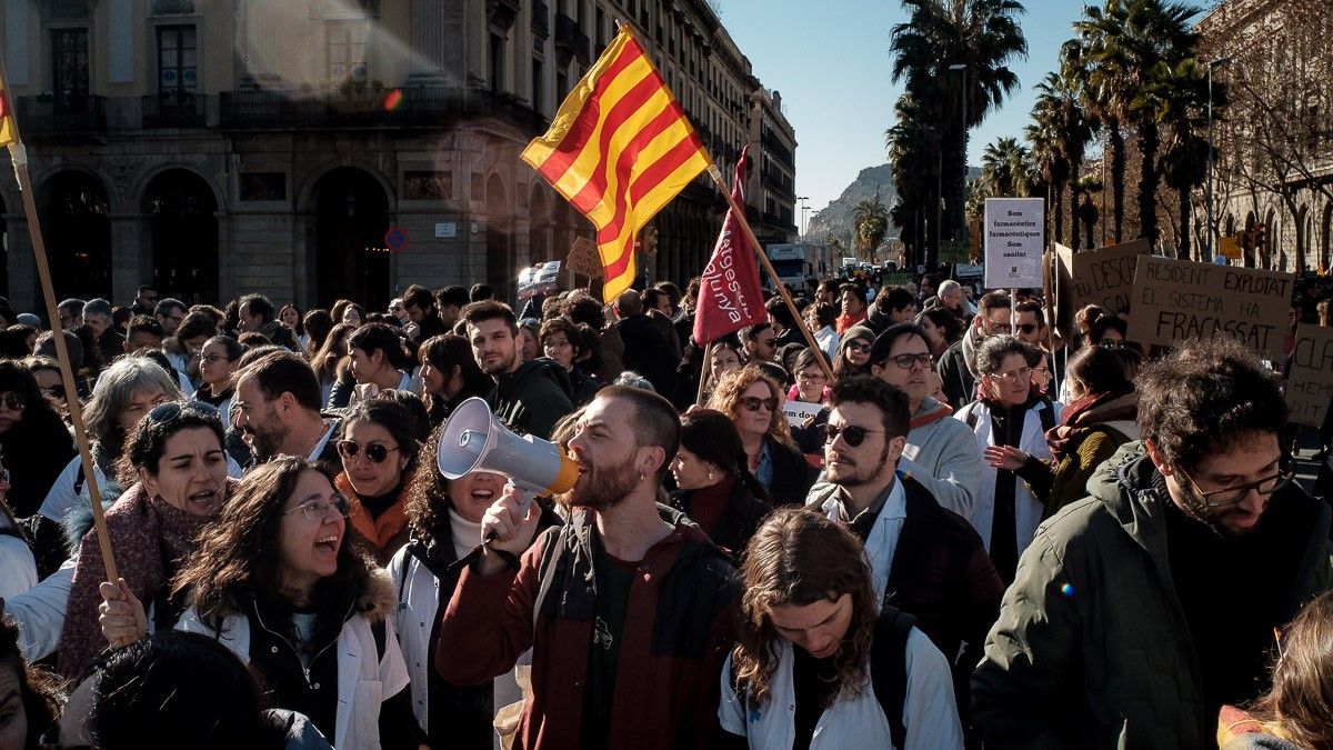 Manifestació de metges a Barcelona