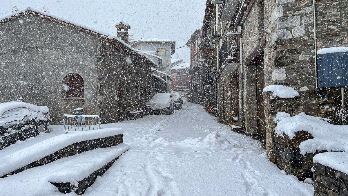 Nevada a Molló, en una imatge d'arxiu