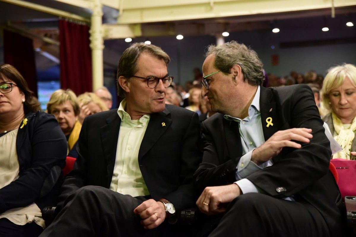 Artur Mas i Quim Torra, en el míting de JxCat a Tarragona