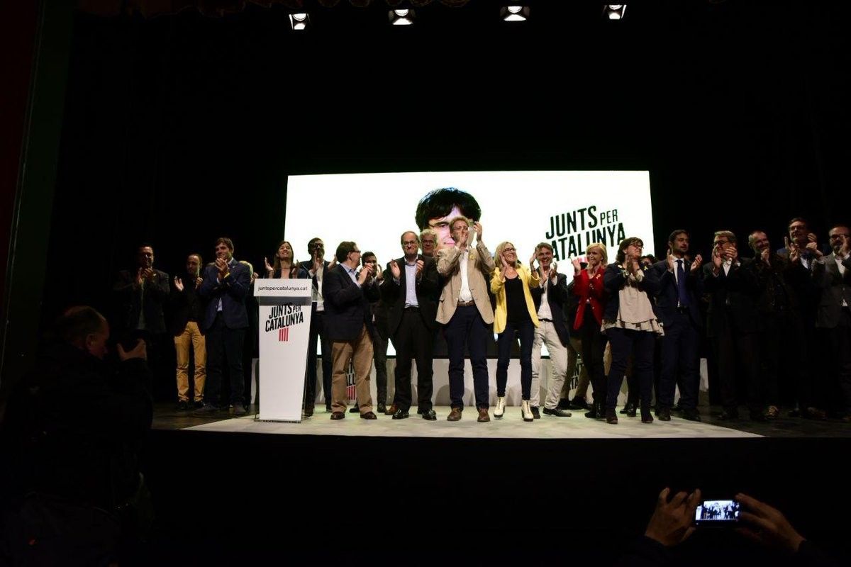 Míting de campanya de Junts per Catalunya a Tarragona amb els principals dirigents de la formació
