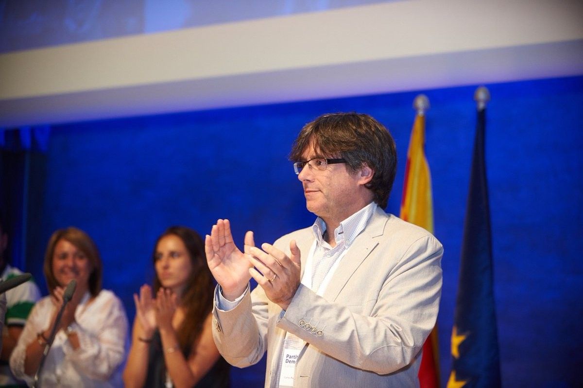 Puigdemont, durant el consell nacional del PDECat