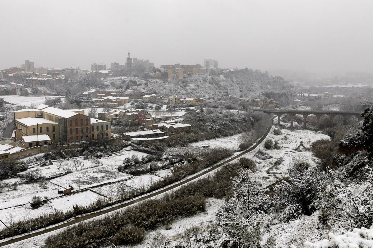 La neu que va caure a Sabadell el febrer de 2018
