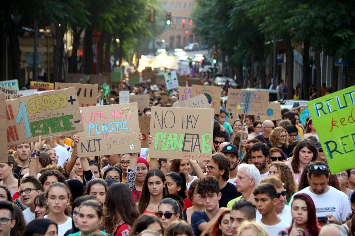 Una imatge de la multitudinària manifestació a Barcelona