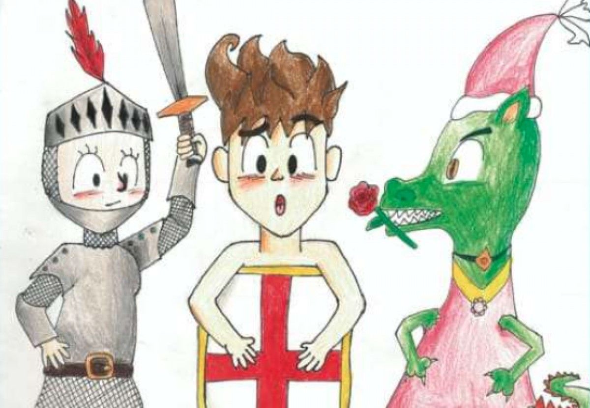 Un dibuix sobre la llegenda de Sant Jordi 